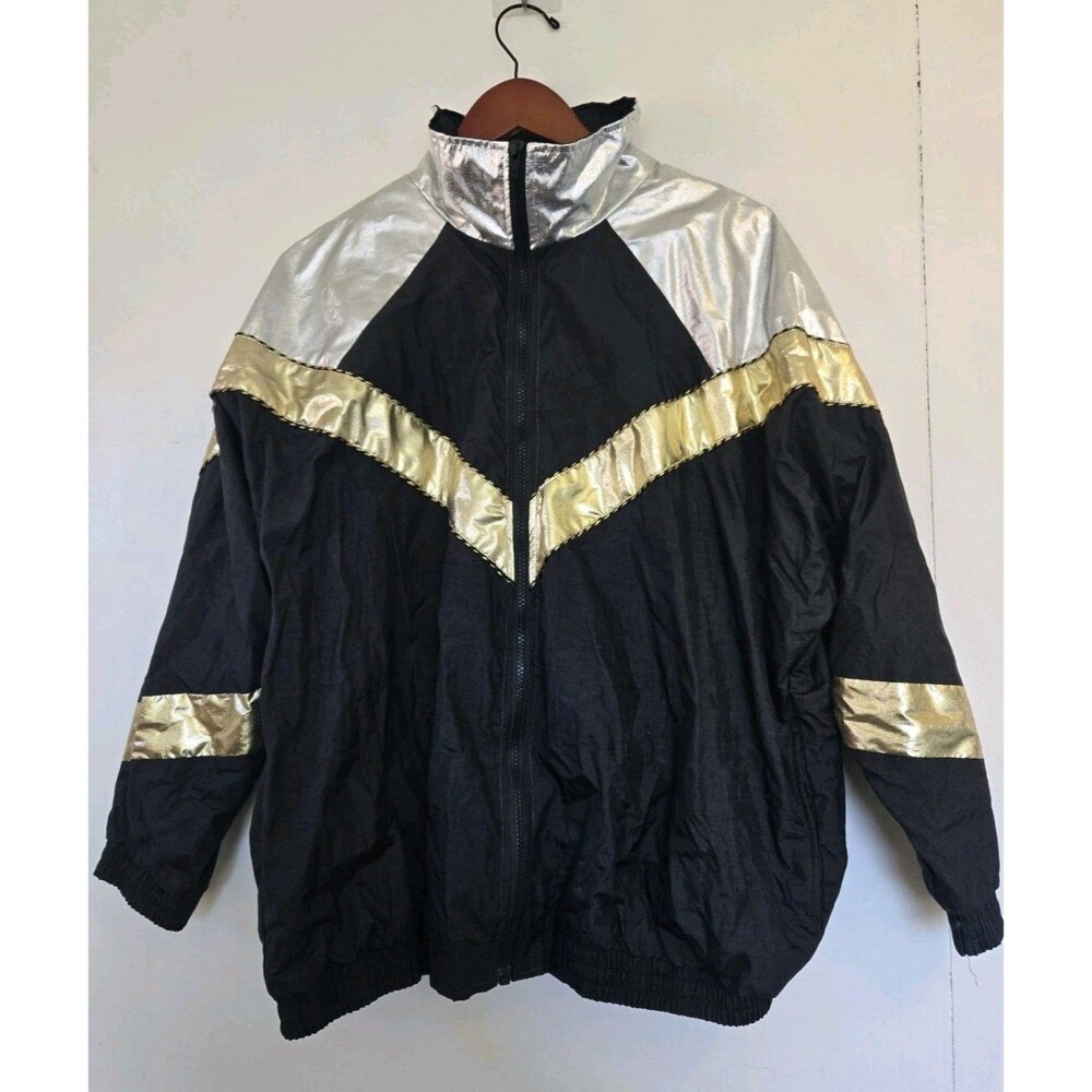 Vintage Slade Windbreaker Womens 1X Plus Futuristic NYE Event Party Glam Y2K 90s